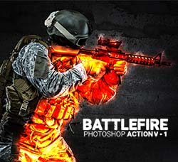 极品PS动作－烈火战场：Battlefire v-1 Game Fire Effect Photoshop Action